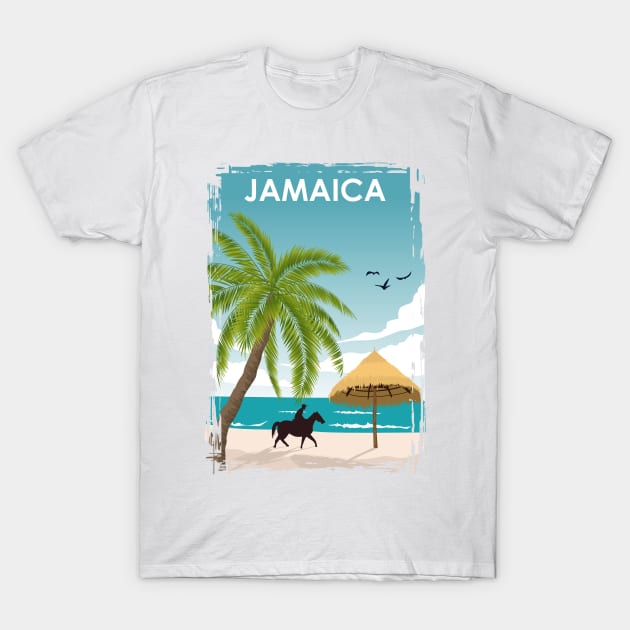 Jamaica Travel Poster T-Shirt by jornvanhezik